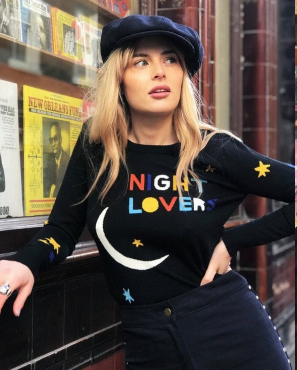 Stoned Immaculate M black night lover 100% wool sweater